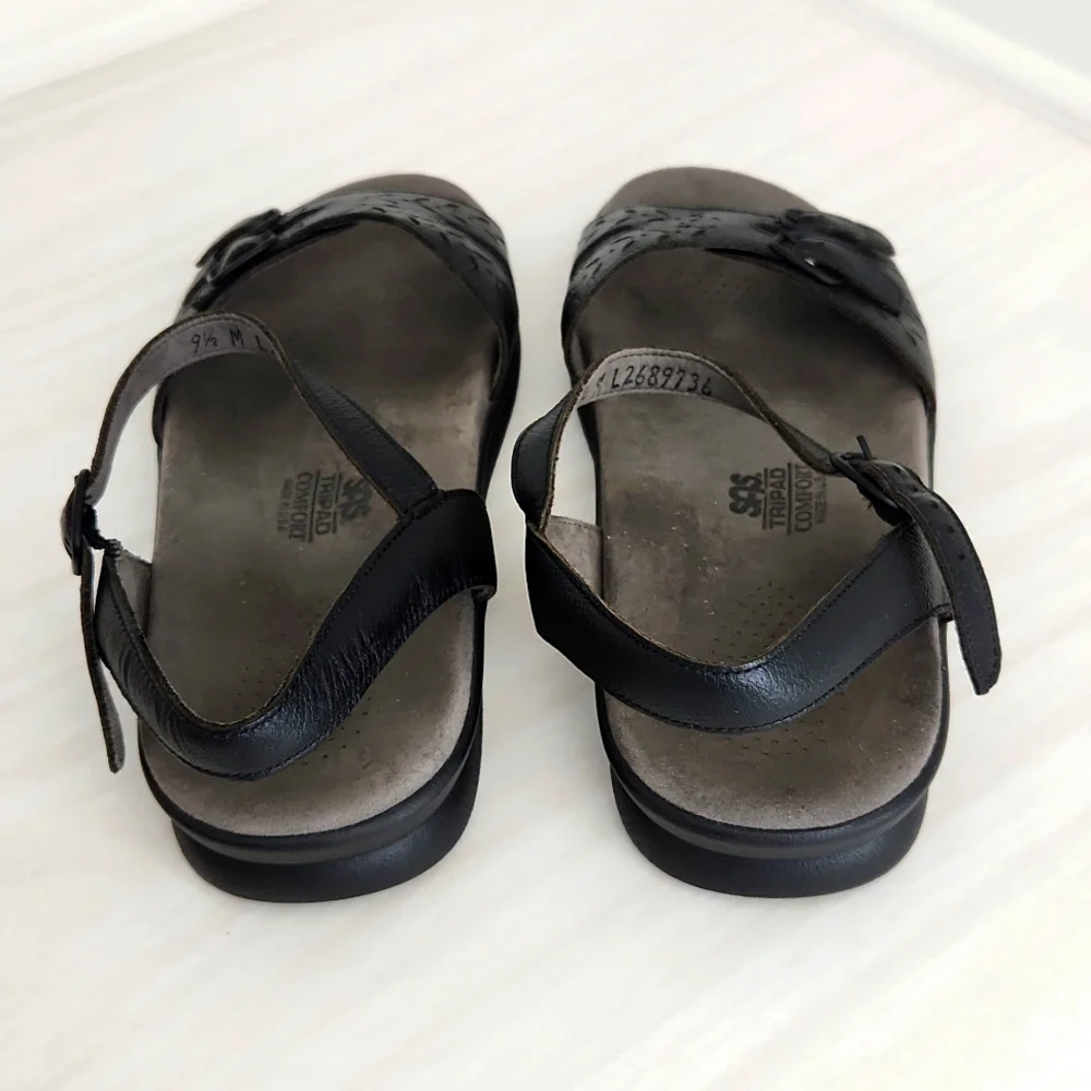 SAS Black Duo Quarter Strap Sandal 9.5M - Picture 3 of 12